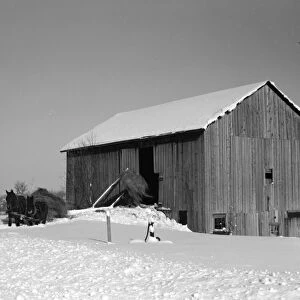 NEW YORK: BARN, 1937. A barn in Jefferson County, New York. Photograph by Arthur Rothstein