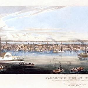 NEW YORK CITY, 1840. A Panoramic View of New York (Taken from the North River
