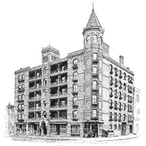 NEW YORK CITY: TENEMENT. The Monroe Model Tenement. Tenement building on Monroe Street in New York City. Wood engraving, c1893