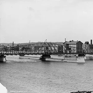 NEW YORK: HUDSON RIVER. Bridge over the Hudson River at Albany, New York. Photograph