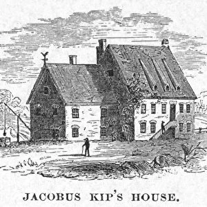 NEW YORK: JACOBUS KIP. New Amsterdam farmhouse of Jacobus Kip, site of the present-day neighborhood of Kips Bay, Manhattan. Line engraving, 19th century