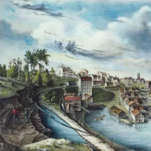 NEW YORK: LOCKPORT, 1836. View of the Upper Village of Lockport, New York