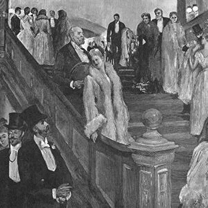NEW YORK: OPERA, 1890. After the Opera (scene at Metropolitan Opera House, New York). Wood engraving, American, 1890