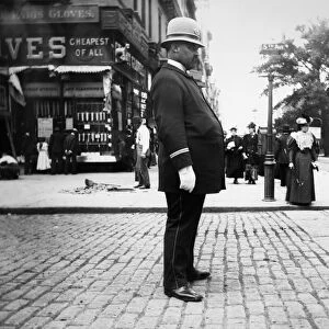NEW YORK: POLICE, 1896. Policeman on 5th Avenue and 14th Street, New York City