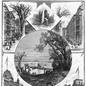 NEW YORK: SARATOGA, 1874. Views of Saratoga, New York. Engraving, 1874