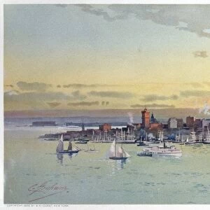 NEW YORK: SKYLINE, 1896. The Sky Line of New York. Lithograph after Charles Graham
