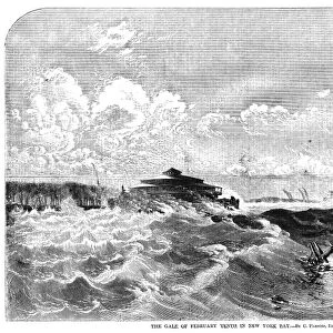 NEW YORK: STORM, 1860. A gale that struck New York Harbor on 10 February 1860