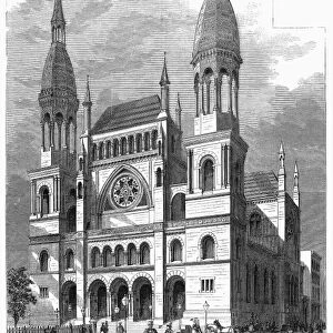 NEW YORK: SYNAGOGUE, 1868. The Temple Emanu-El at Fifth Avenue and 43rd Street in New York City