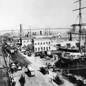 NEW YORK WATERFRONT, 1901. South Street on the East River in lower Manhattan, 1901
