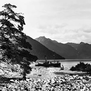 NEW ZEALAND: LAKE, c1905. View of Lake Te Anau on the South Island, New Zeland, c1905