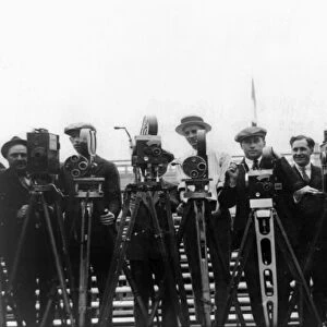 NEWSREEL CAMERAMEN, 1921. Newsreel cameramen at the Jack Dempsey vs