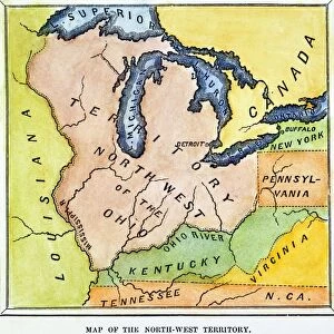 NORTHWEST TERRITORY, 1787. Map of the Northwest Territory as it appeared after