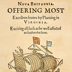 NOVA BRITANNIA, 1609. Title-page of Nova Britannia, the pamphlet issued in 1609