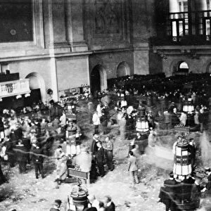 NY STOCK EXCHANGE, c1907. The floor of the New York Stock Exchange in New York City