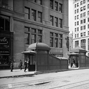 NYC: SUBWAY, c1905. The entrance to the subway in East 23rd Street in New York City