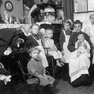 NYC: TENEMENT LIFE, c1900. A Lower East Side family
