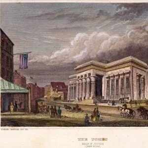 NYC: THE TOMBS, 1850. Manhattan House of Detention for Men, built in 1840 at Centre and Leonard Streets in New York. Steel engraving, American, 1850