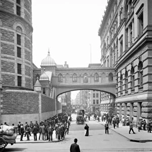 NYC: THE TOMBS, c1905. The Bridge of Sighs, connecting The Tombs with the Criminal