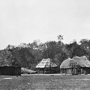 OKLAHOMA: CADDO VILLAGE. The camp of Long Hat, a Caddo Native American chief, in western Oklahoma