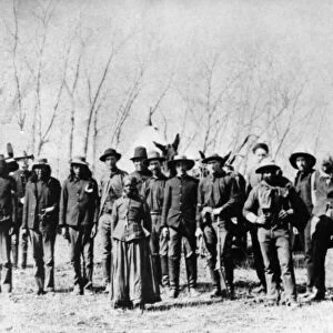OKLAHOMA LAND RUSH, c1888. Troop C of the 5th Cavalry, which arrested boomers