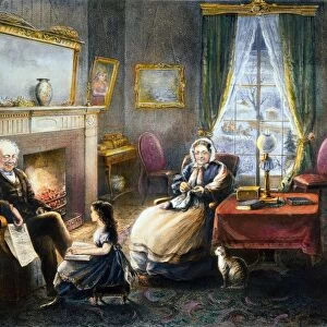 OLD AGE, 1868. The Four Seasons of Life / Old Age (The Season of Rest). Lithograph, 1868, by Currier & Ives