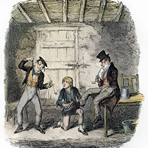 OLIVER TWIST, 1837-38. Master Bates explains a professional technicality: etching