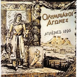 OLYMPIC GAMES, 1896. Poster from the first modern Olympic Games, held in 1896 at Athens, Greece
