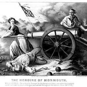 Originally, Mary McCauley. American Revolutionary heroine. Lithograph, 1876, by Currier & Ives