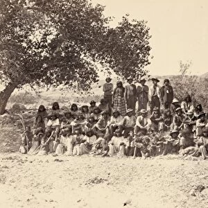 PAIUTE GROUP, 1875. A group of Paiute Native Americans in Nevada