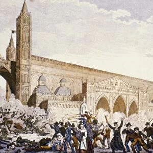 PALERMO, 1848. Uprising against the Bourbons in Palermo, Italy, 1848