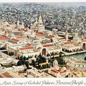 PANAMA-PACIFIC EXPOSITION. Aerial view of the exhibit palaces at the Panama-Pacific