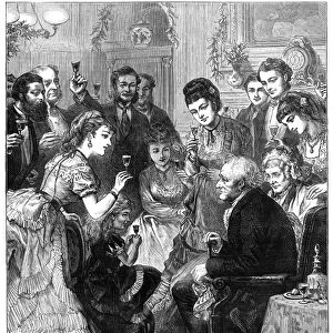 PARTY: TOAST, 1872. The Toast of the Evening. Wood engraving after a painting by A