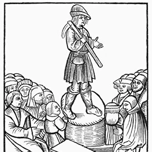 PEASANT PREACHER, 1524. Title woodcut from a German pamphlet, A Sermon given by