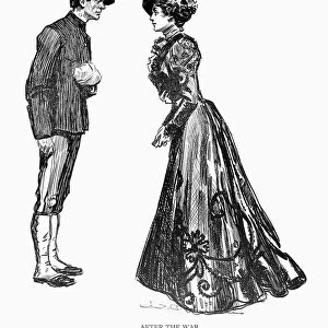 Pen and ink drawing, 1898, by Charles Dana Gibson