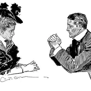 Pen and ink drawing by Charles Dana Gibson, 1896