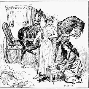PERRAULT: CINDERELLA, 1891. Pen-and-ink drawing, 1891, by George Percy Jacomb Hood