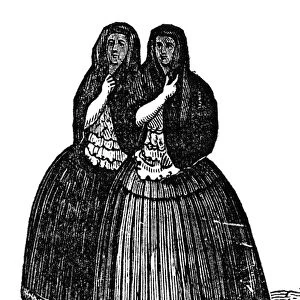 PERUVIAN SERVANTS, c1850. Indigenous servant women of Peru. Wood engraving, American, c1850