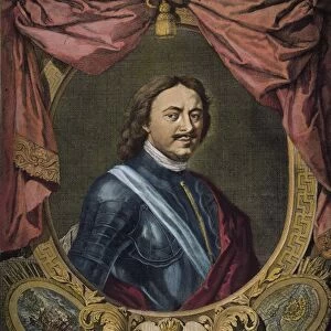PETER THE GREAT OF RUSSIA (1672-1725): copper engraving by Jakob Houbraken (1698-1780)