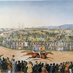 Peytona and Fashion : Racing at the Union Course on Long Island, New York, in 1845. Lithograph, undated, by Nathaniel Currier