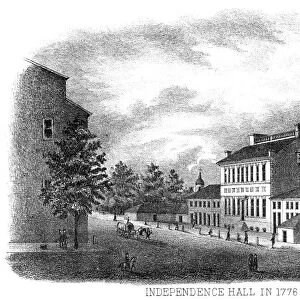 PHILADELPHIA STATE HOUSE. Independence Hall (State House) as it appeared in 1776
