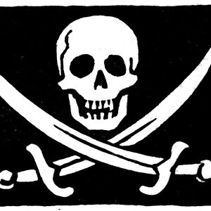 PIRATE FLAG. Flag of the English pirate, John Calico Jack Rackam