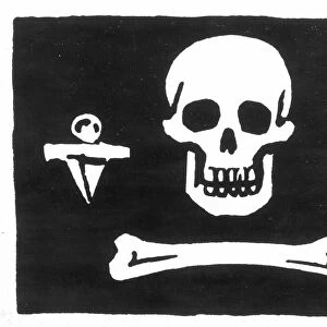 PIRATES: JOLLY ROGER FLAG. Flag of the English pirate, Stede Bonnet
