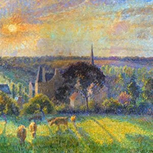 PISSARRO: ERAGNY, 1895. Camille Pissarro: Landscape at Eragny. Oil on canvas, 1895