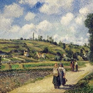 PISSARRO: LANDSCAPE, 1881. Landscape near Pontoise, the Auvers Road. Oil on canvas