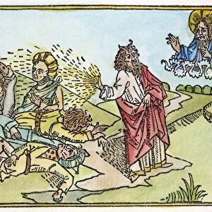 PLAGUE OF BOILS AND BLAINS. Moses is directed to take handfuls of ashes of the furnace