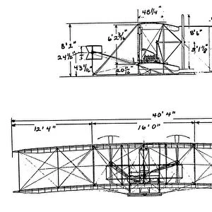 Plans of the Wright Brothers 1903 Biplane