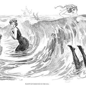 Plenty of good fish in the sea. Pen-and-ink drawing, by Charles Dana Gibson (1867-1944)