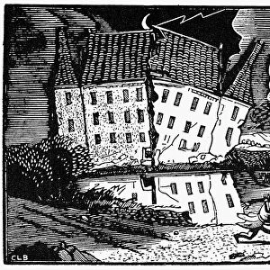 POE: HOUSE OF USHER. Woodcut by Constant le Breton for a 20th century edition of Edgar Allan Poes The Fall of the House of Usher, first published in 1839