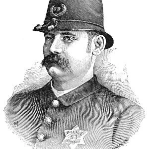 POLICEMAN, 1887. A member of the Chicago police force, 1887