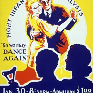 POLIO FUNDRAISER, c1938. Poster for a gala at The President Hotel in Atlantic City